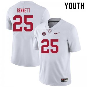 NCAA Youth Alabama Crimson Tide #25 Jonathan Bennett Stitched College 2021 Nike Authentic White Football Jersey KQ17C32TI